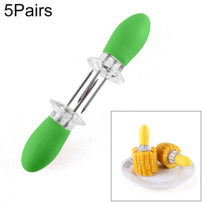 5 Pairs Outdoor BBQ Stainless Steel Corn Fork Fruit Fork Corn Device