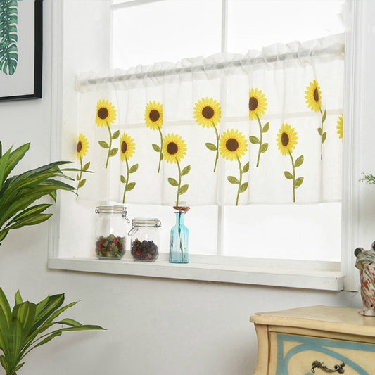 Simple Daisy Half Curtain Balcony Bedroom Curtain Light Curtain, Balcony Bedroom Curtain