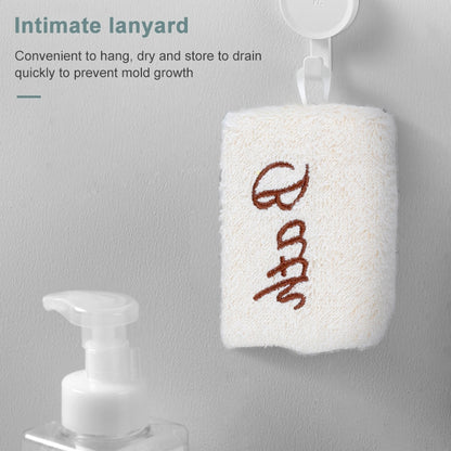 2 PCS Embroidered Fiber Fabric Sponge Block Exfoliating Bath Wipe, Fiber Fabric Sponge