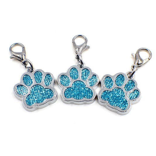 10 PCS Enamel Cat Dog  Bear Paw Prints Key Chain Jewelry Making