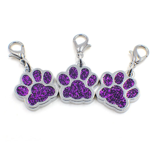 10 PCS Enamel Cat Dog  Bear Paw Prints Key Chain Jewelry Making
