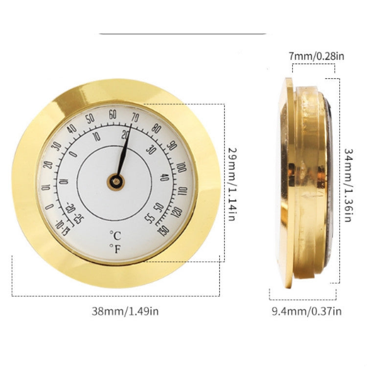 38mm Hygrometer High Precision Home / Guitar Violin Case / Cigar Thermometer, Thermometer, Hygrometer