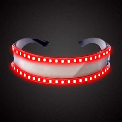 LED Glasses Luminous Party Classic Toys for Dance DJ Party Mask Costumes Props Gloves, White illuminating, Red glow, Blue glow, Green glow