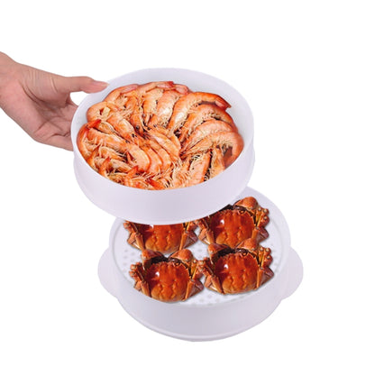 Microwave Steamer Cooker Steam Cooking Pot Accessories Vegetables Seafood Steamer, Double layer