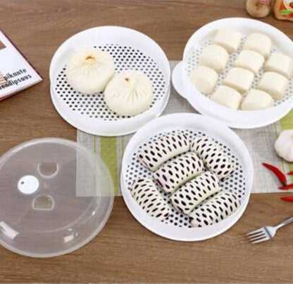 Microwave Steamer Cooker Steam Cooking Pot Accessories Vegetables Seafood Steamer, Double layer