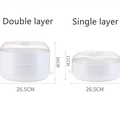 Microwave Steamer Cooker Steam Cooking Pot Accessories Vegetables Seafood Steamer, Double layer