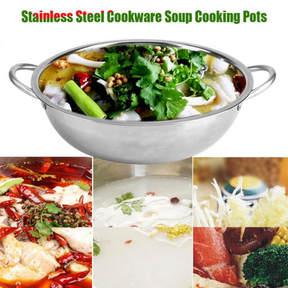 Stainless Steel Hot Pot Thick Non-magnetic Clear Soup Pot Double-eared Hot Pot, 30cm, 32cm