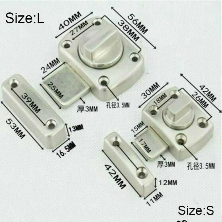 Universal Door Latch Security Sliding Door Lock with Screws, S, L