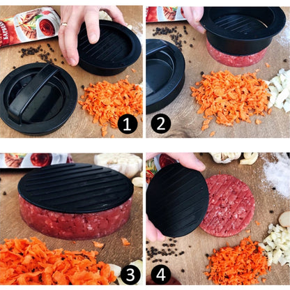 Hamburger Meat Press Tool Patty Maker Mold Cutlet, 2PCS Black