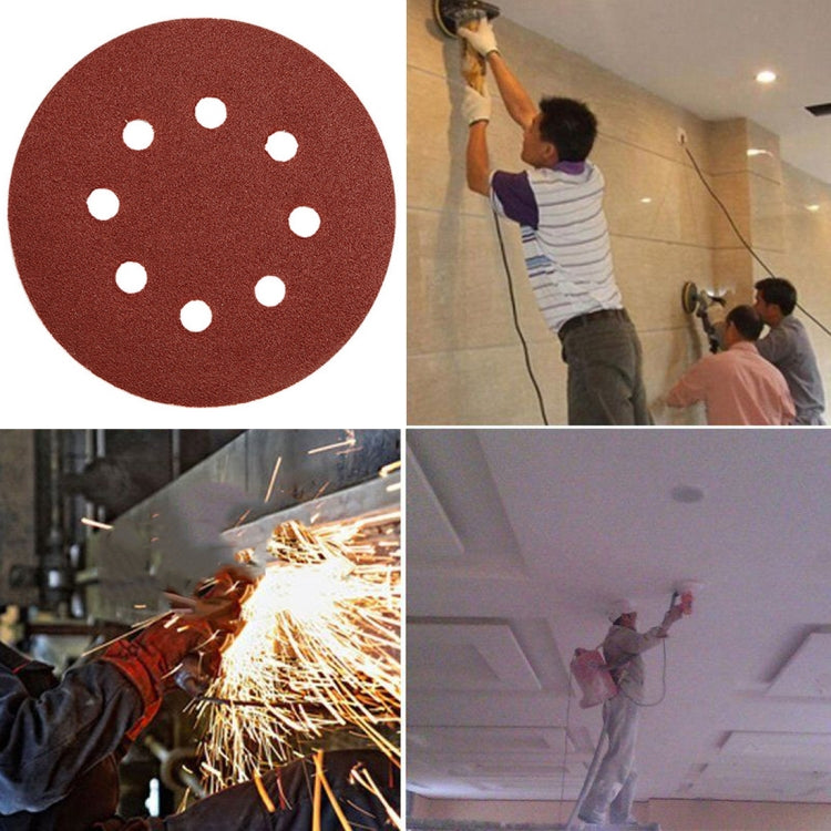 100 PCS 125MM Flocking Sandpaper 5 Inch 8 Hole Disc Sandpaper Self-adhesive Sandpaper, 40 Mesh, 60 Mesh, 80 Mesh, 100 Mesh, 120 Mesh, 150 Mesh, 180 Mesh, 240 Mesh, 320 Mesh, 400 Mesh, 600 Mesh, 800 Mesh, 1000 Mesh, 1200 Mesh, 1500 Mesh, 2000 Mesh������...