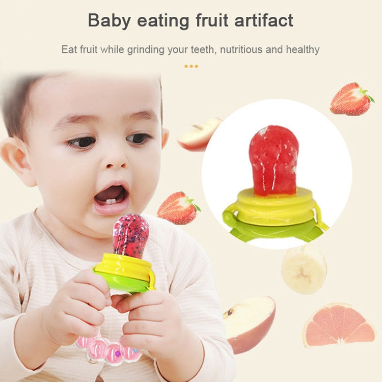 Baby Nipple Fresh Food Fruit Milk Feeding Bottles Learn Feeding Drinking Handle Teething Pacifier with Bell, S