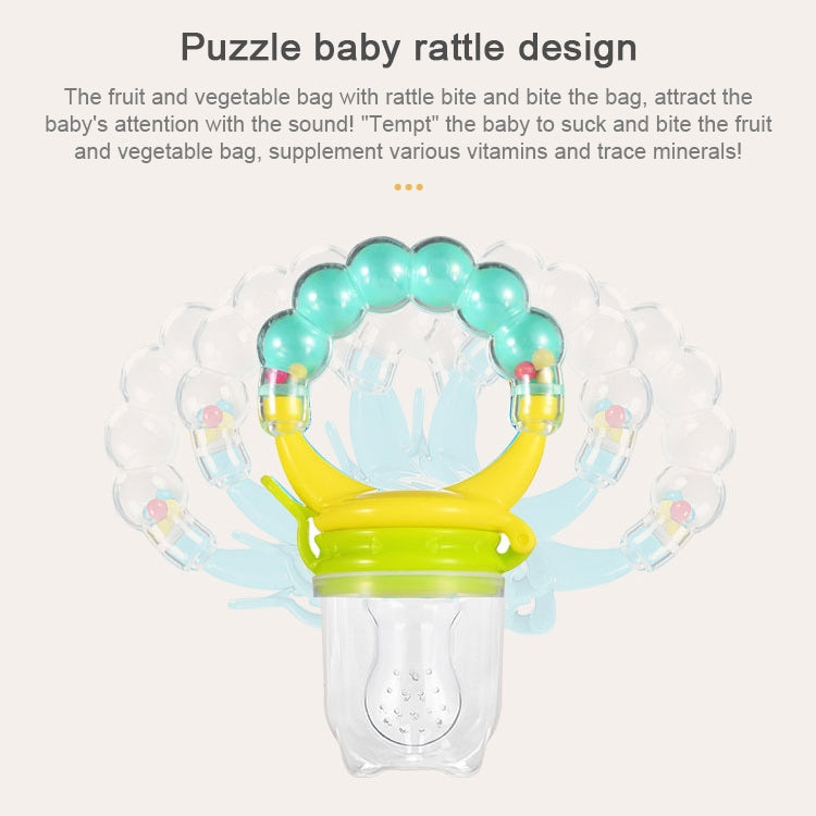 Baby Nipple Fresh Food Fruit Milk Feeding Bottles Learn Feeding Drinking Handle Teething Pacifier with Bell, S