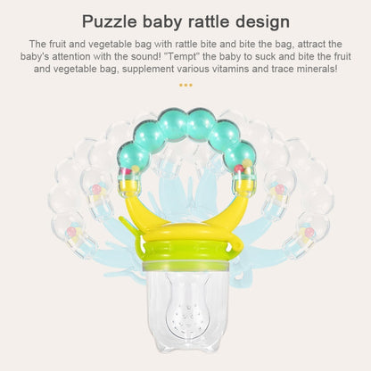 Baby Nipple Fresh Food Fruit Milk Feeding Bottles Learn Feeding Drinking Handle Teething Pacifier with Bell, S