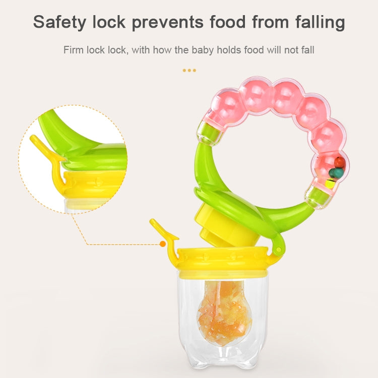 Baby Nipple Fresh Food Fruit Milk Feeding Bottles Learn Feeding Drinking Handle Teething Pacifier with Bell, S