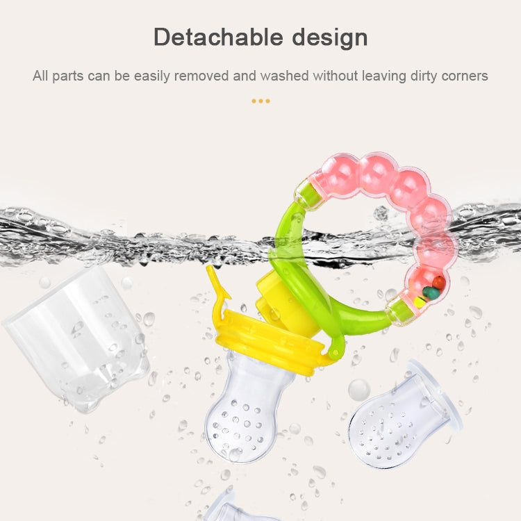 Baby Nipple Fresh Food Fruit Milk Feeding Bottles Learn Feeding Drinking Handle Teething Pacifier with Bell, S