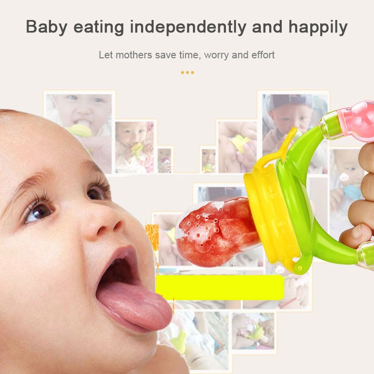 Baby Nipple Fresh Food Fruit Milk Feeding Bottles Learn Feeding Drinking Handle Teething Pacifier with Bell, S
