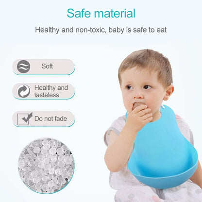 Baby Infant Toddler Waterproof Silicone Bib Infants Feeding Lunch Roll-up Apron