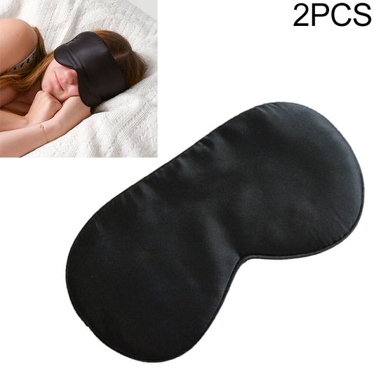 2 PCS Pure Silk Sleep Rest Eye Mask Padded Shade Cover Travel Relax Aid Blindfolds, Navy blue, Blue, Grey, Black, Green, Violet, Purple
