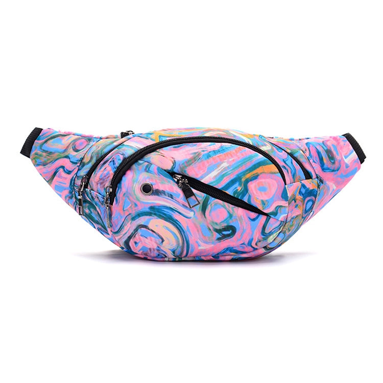 Color Printing Multi-function Casual Pockets Ladies Outdoor Purse Waist Bag