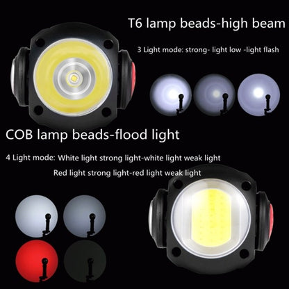 SKYWOLFEYE  Lamp Head 360 Degree Rotation USB Rechargeable LED Glare Flashlight With Magnet COB Work Light, Without Battery
