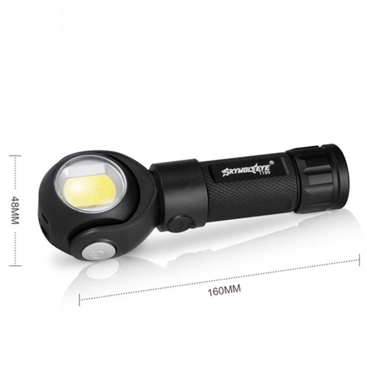 SKYWOLFEYE  Lamp Head 360 Degree Rotation USB Rechargeable LED Glare Flashlight With Magnet COB Work Light, Without Battery
