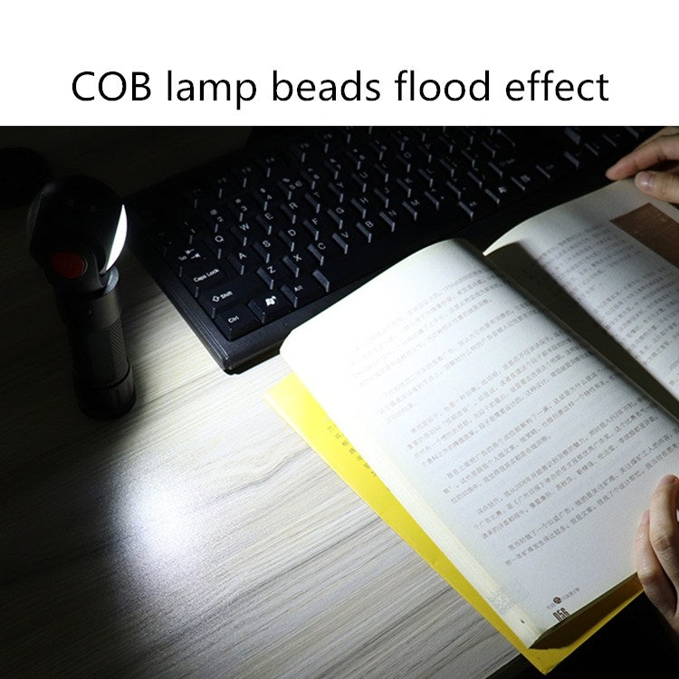 SKYWOLFEYE  Lamp Head 360 Degree Rotation USB Rechargeable LED Glare Flashlight With Magnet COB Work Light, Without Battery