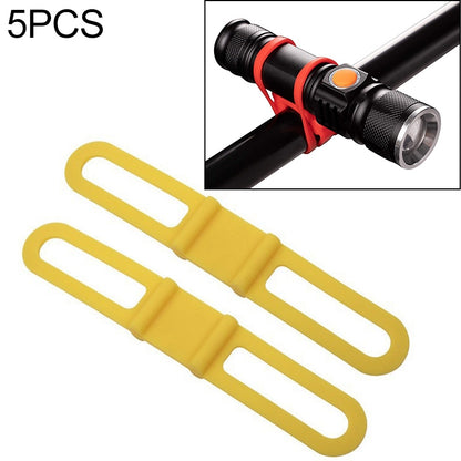 5 PCS Silicon Strap Mountain Road Bike Torch Phone Flashlight  Elastic Bandage Bicycle Light Mount Holder