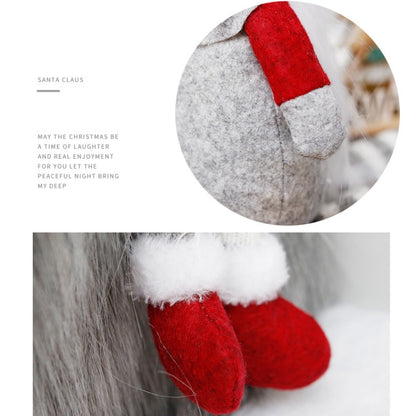 دمية قزم طويلة الأرجل بلا وجه، لطيفة، تجلس، زينة عيد الميلاد، باللون الأخضر، الرمادي، الأحمر