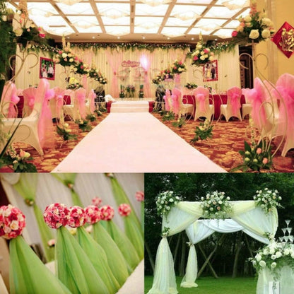 3pcs Tulle Roll Crystal Fabric Organza Tulle Roll Spool Decoration for Wedding Birthday Party, Size:2.5mx48cm