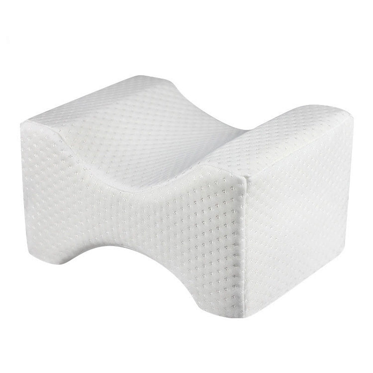 Orthopedic Memory Foam Knee Wedge Pillow for Sleeping Sciatica Back Hip Joint Pain Relief Contour Thigh Leg Pad Support Cushion, White, White+bandage, Navy blue grid+bandage