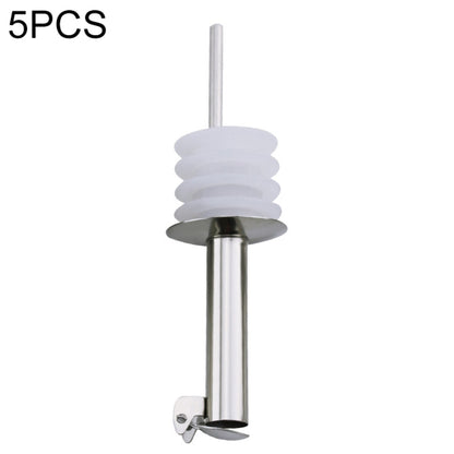 5 PCS Glass Bottle Stopper Stainless Steel Oil Stopper Silicone Stopper, White Hat Straight Mouth, White Hat Automatic Cap, Black Hat Straight Mouth, Black Hat Automatic Cap