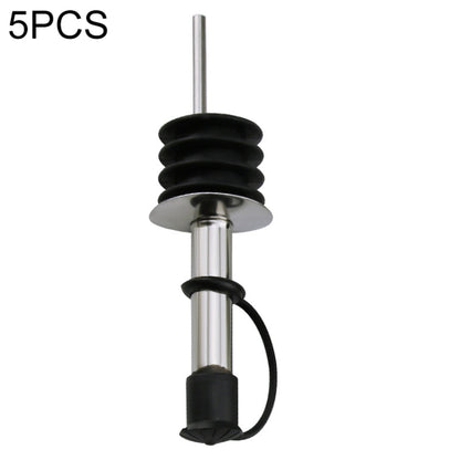 5 PCS Glass Bottle Stopper Stainless Steel Oil Stopper Silicone Stopper, White Hat Straight Mouth, White Hat Automatic Cap, Black Hat Straight Mouth, Black Hat Automatic Cap