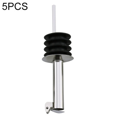 5 PCS Glass Bottle Stopper Stainless Steel Oil Stopper Silicone Stopper, White Hat Straight Mouth, White Hat Automatic Cap, Black Hat Straight Mouth, Black Hat Automatic Cap