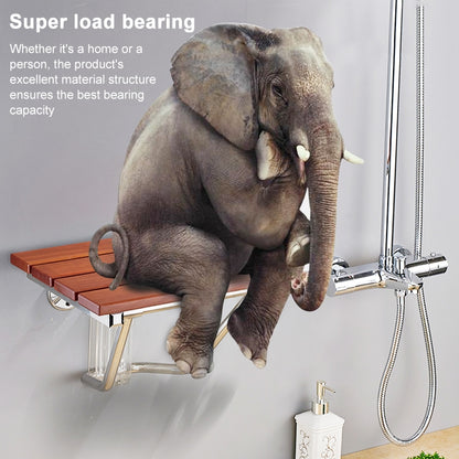 Folding Solid Wood Wall Mounted Relaxation Shower Chair, F Fype Folding Solid Chair