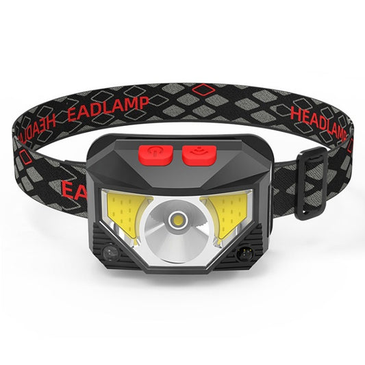 T09-COB LED Glare Headlight Outdoor Lighting USB Charging Sensor Red Light Night Running Mini Fishing Headlight, T09-COB