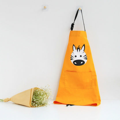 Cartoon Animal Cotton Sleeveless Smock Parent-child Apron, Children Apron S, Adult Apron L