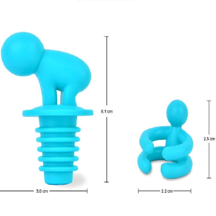 7 PCS Cartoon Silicone Sealed Spiral Red Wine Stopper + Cup Feet Set, Random Color Delivery, 7 PCS Cartoon Shape