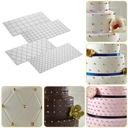 2 Sets DIY Cake Mold Wexture Fondant Printing Mold, Plaid pattern, Roll rattan