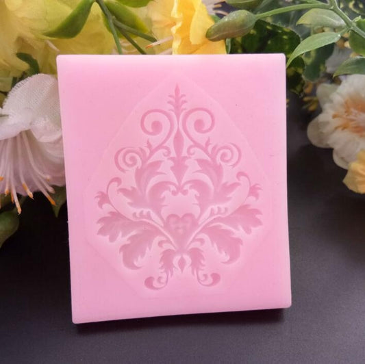 5 PCS European Style Lace Pattern Fondant Silicone Mold DIY Chocolate Cake Decoration Mold Baking Tools, Lace Pattern Shape