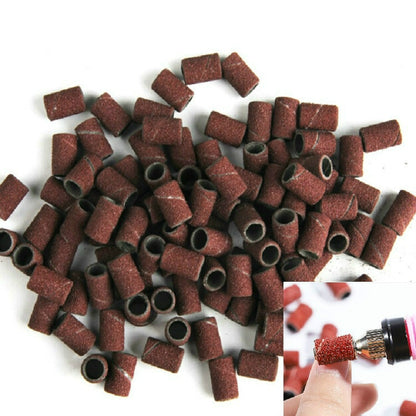 100pcs / Pack Nail Art Electric Grinder Accessories Sandpaper Ring Sand Cloth Ring Grinding Ring, 80#, 120#