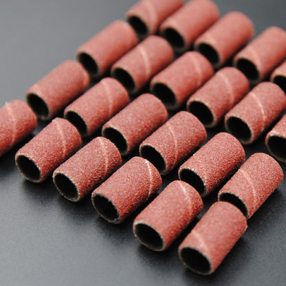 100pcs / Pack Nail Art Electric Grinder Accessories Sandpaper Ring Sand Cloth Ring Grinding Ring, 80#, 120#