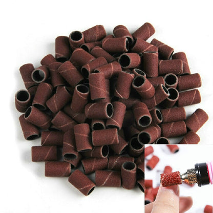 100pcs / Pack Nail Art Electric Grinder Accessories Sandpaper Ring Sand Cloth Ring Grinding Ring, 80#, 120#