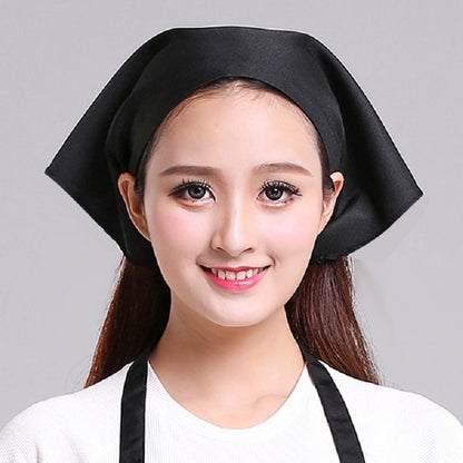 Waiter Men and Women Kitchen Work Turban Hat Triangle Scarf Chef Hat, Adjustable