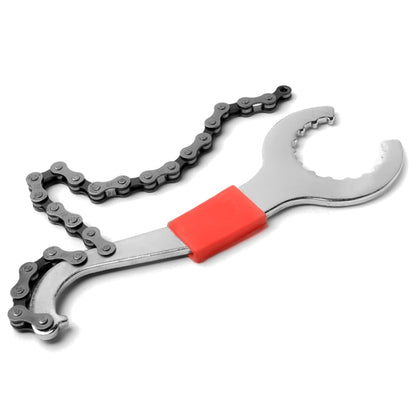 2 PCS Three-in-one Bicycle Integrated Bottom Shaft Flywheel Fixed Wrench Tail Hook Tool
