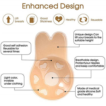 Breast Lift Tape Intimates Sexy Underwear Accessories Reusable Silicone Push Up Breast Nipple Cover Invisible Adhesive Bra, AB Size (diameter: 9cm), CD Size (diameter: 11cm)