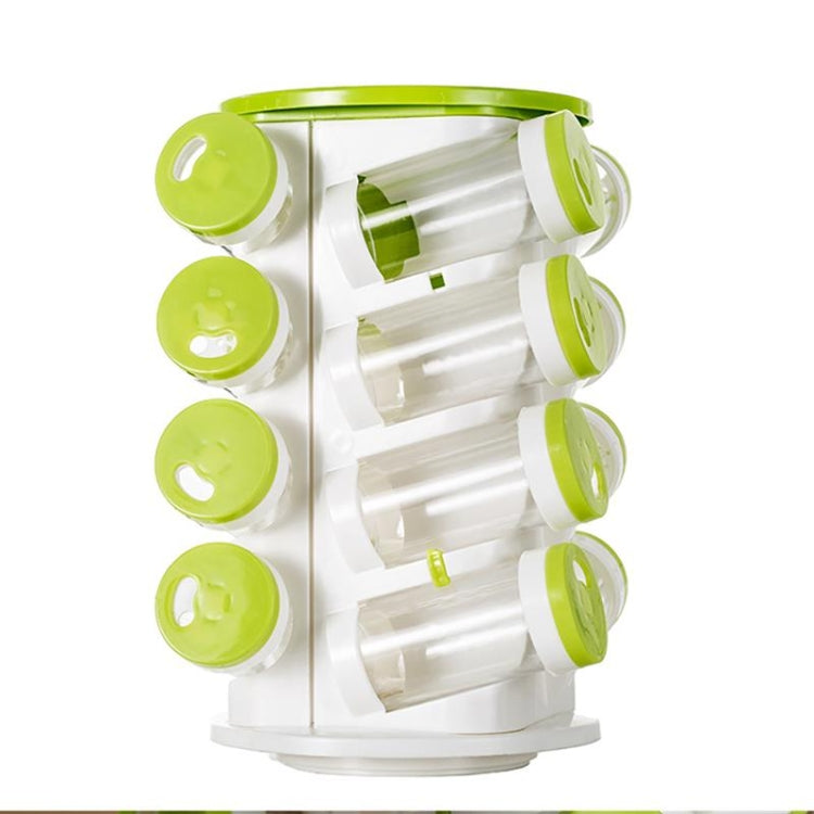 16pcs / Set Seasoning Cans Pepper Salt Cruet Plastic Bottle Kitchen Spice Jar Pepper Shaker Box Spice Rack Set, 16 in 1 Seasoning Cans