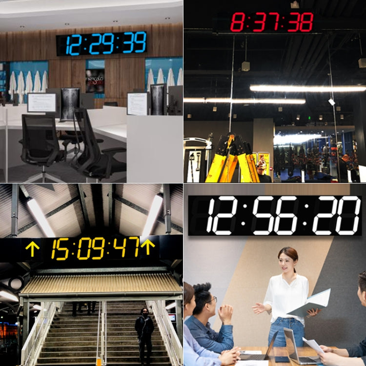 ساعة حائط رقمية إبداعية LED متعددة الوظائف مزودة بخاصية واي فاي، 6 بت مجوفة مزودة بخاصية واي فاي، صندوق مغلق 6 بت مزود بخاصية واي فاي
