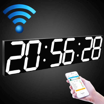 ساعة حائط رقمية إبداعية LED متعددة الوظائف مزودة بخاصية واي فاي، 6 بت مجوفة مزودة بخاصية واي فاي، صندوق مغلق 6 بت مزود بخاصية واي فاي