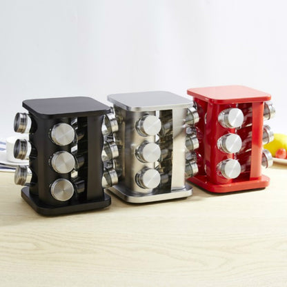 12 in 1 Stainless Steel Canister Set with Turnable Holder