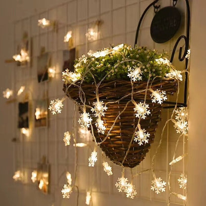 3m 20 LEDs USB Home New Year Christmas Decoration Snowflake Garland Light, Warm White, Colorful Light